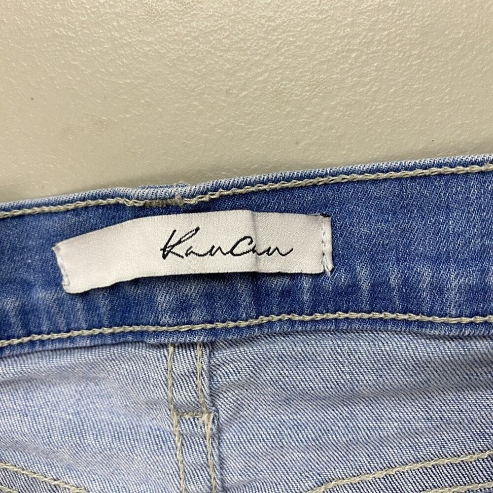KanCan Shorts Womens 26 Distressed Light Wash Denim Mid Rise Frayed Cutoff 26x2 - Picture 9 of 12